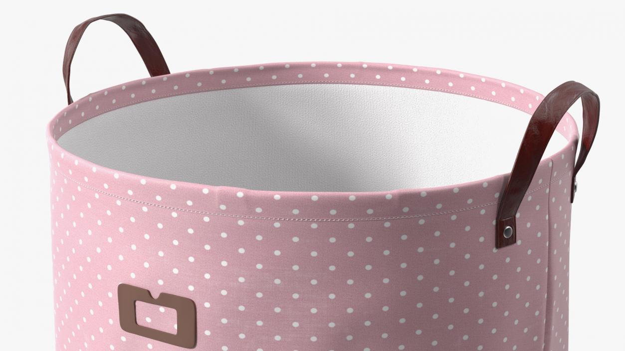 3D Freestanding Laundry Basket Pink Empty model