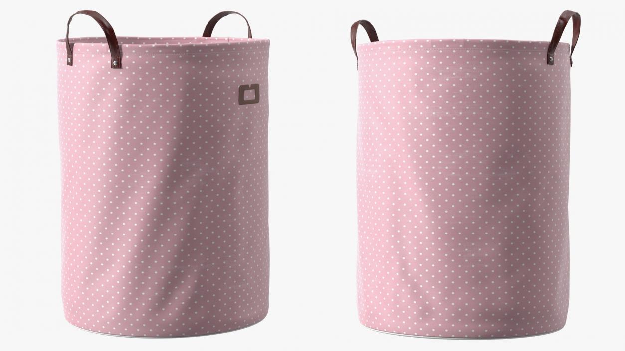 3D Freestanding Laundry Basket Pink Empty model