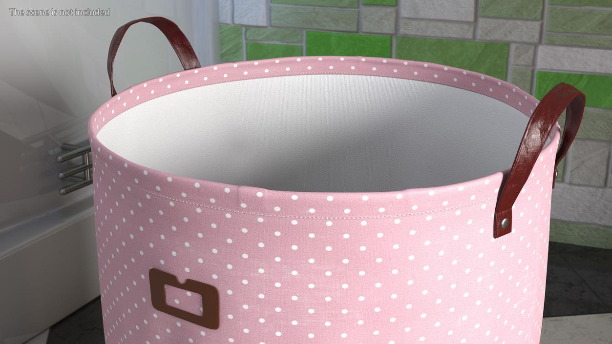 3D Freestanding Laundry Basket Pink Empty model