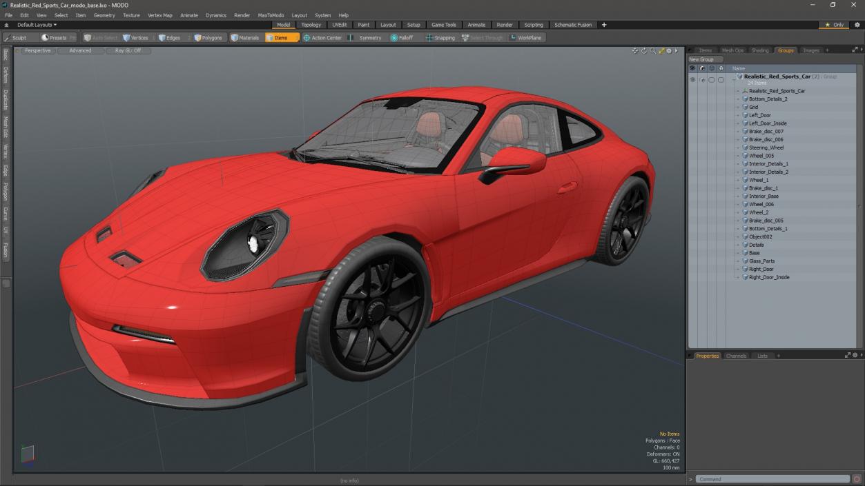 3D Realistic Red Sports Car 2