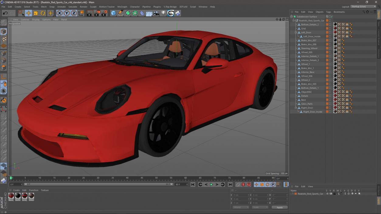 3D Realistic Red Sports Car 2