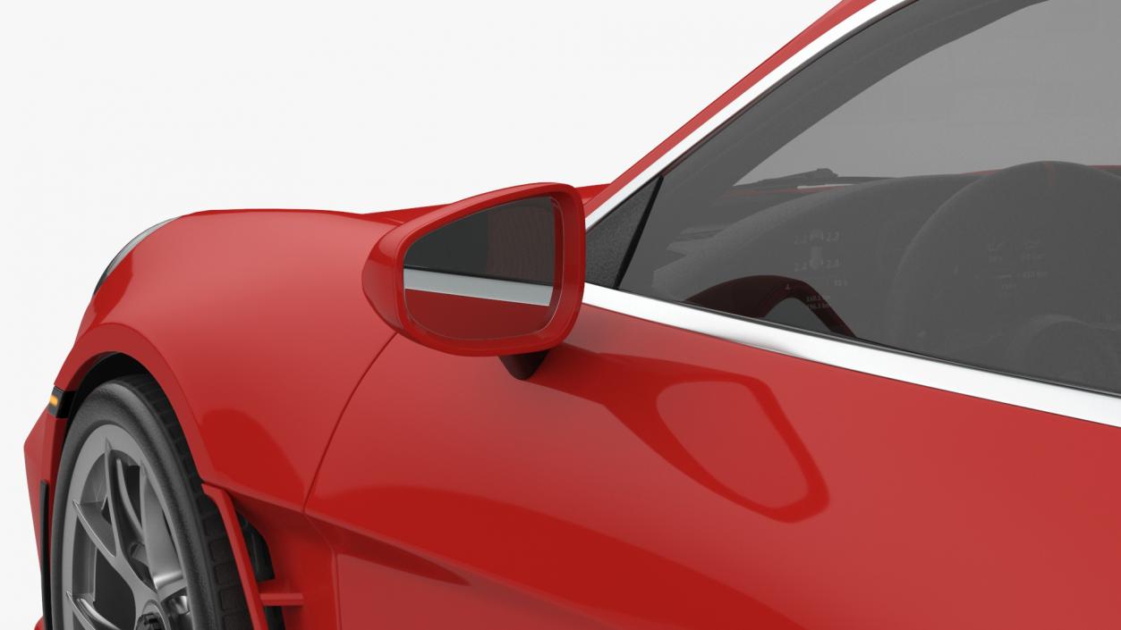 3D Realistic Red Sports Car 2