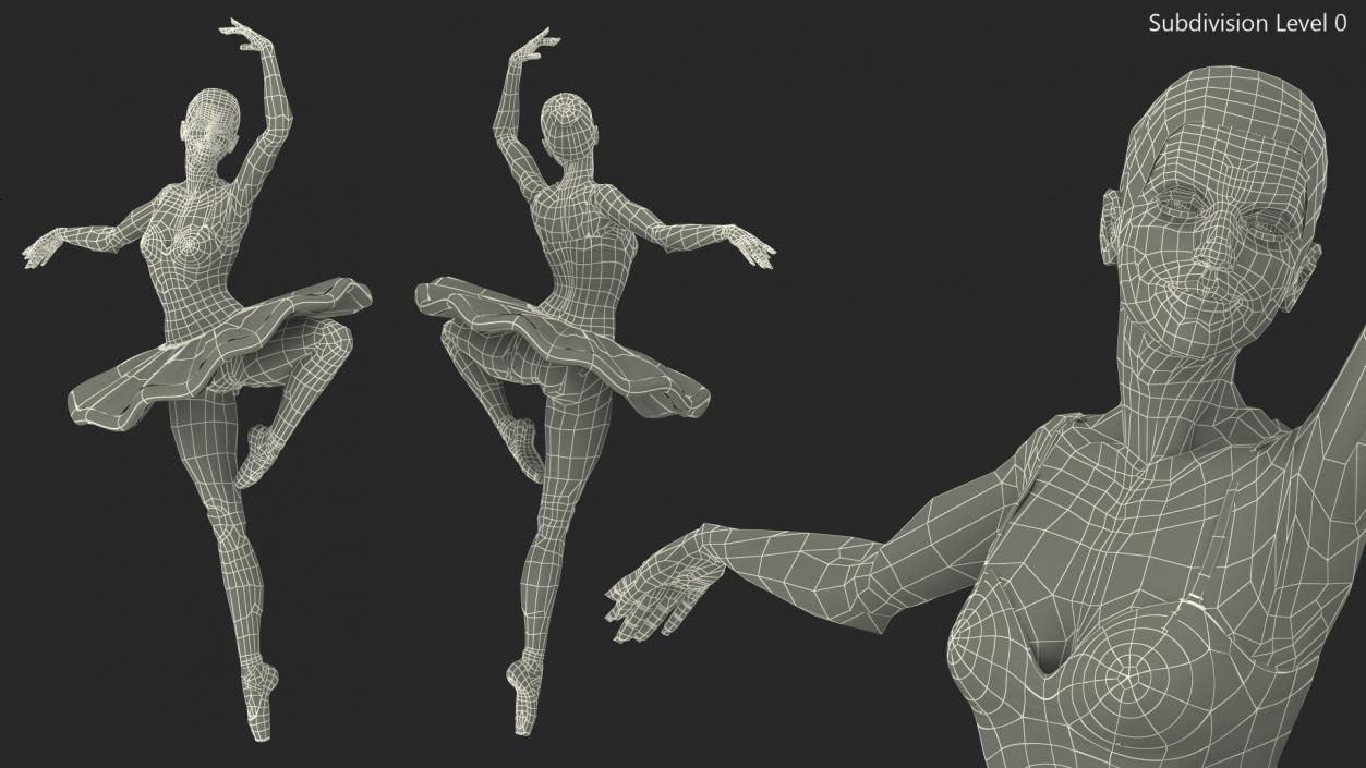 3D Ballerina Releve Pose