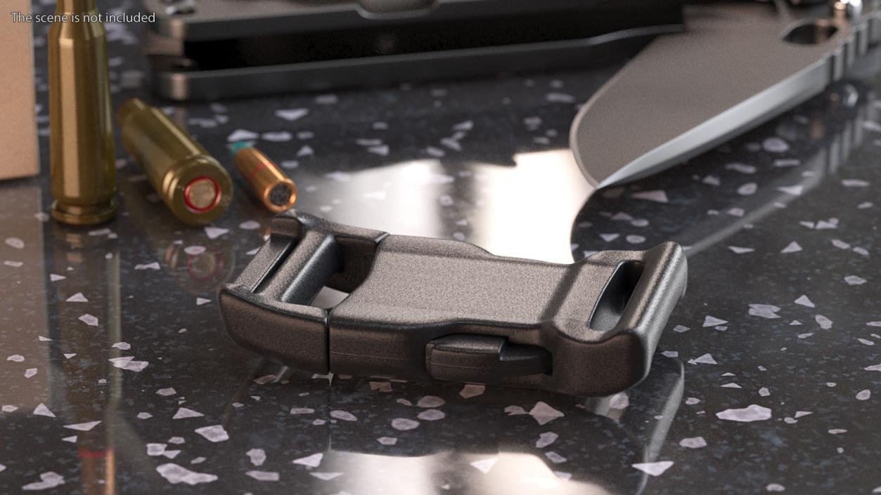 Contoured Side Release Plastic Buckle 3D