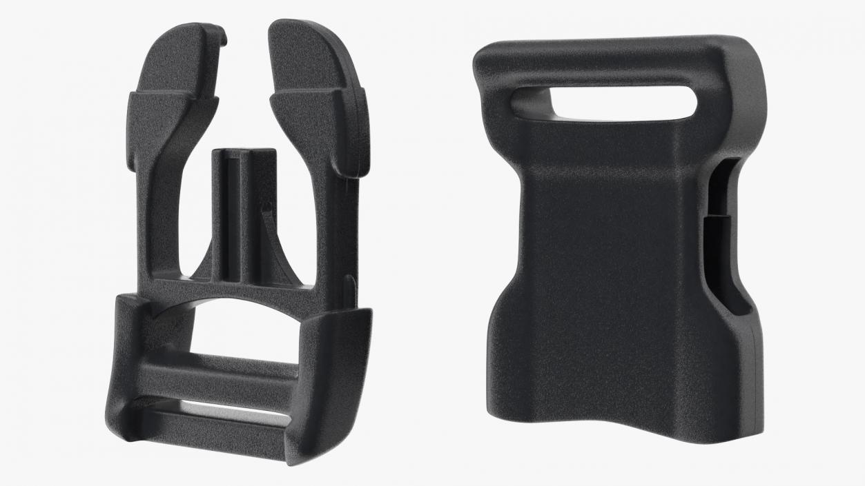 Contoured Side Release Plastic Buckle 3D