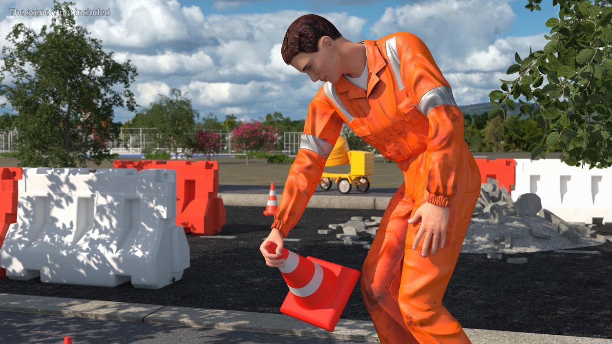 Dirty Road Worker Rigged 3D model