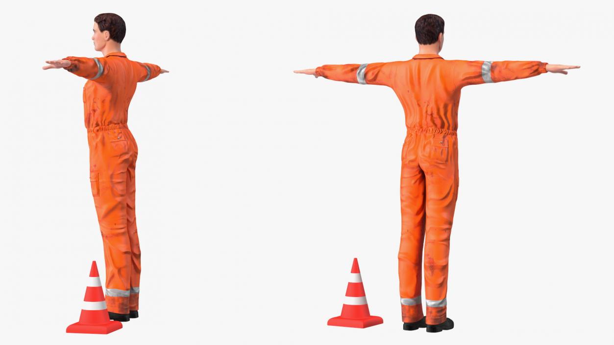 Dirty Road Worker Rigged 3D model