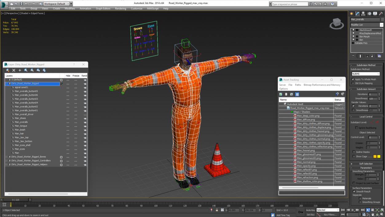 Dirty Road Worker Rigged 3D model