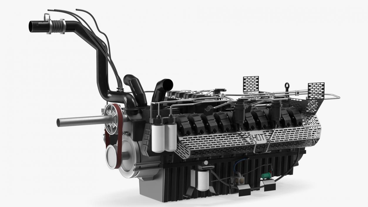 3D model Engine for Industrial Diesel Generator 2