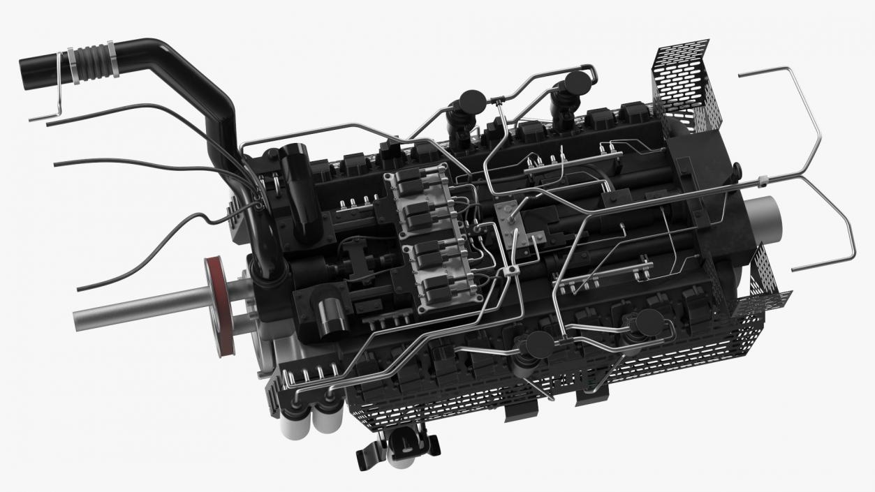 3D model Engine for Industrial Diesel Generator 2