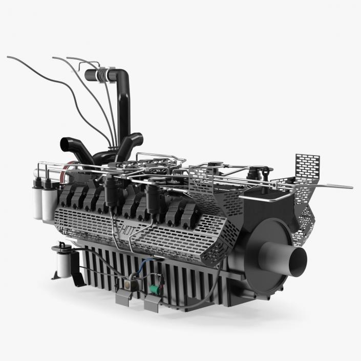 3D model Engine for Industrial Diesel Generator 2