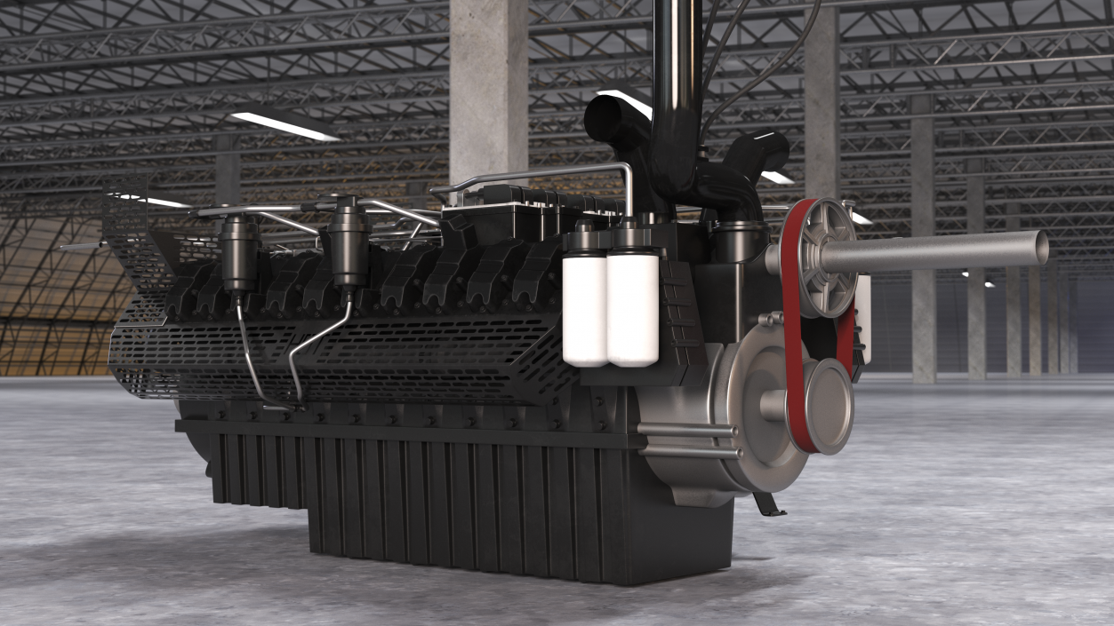 3D model Engine for Industrial Diesel Generator 2