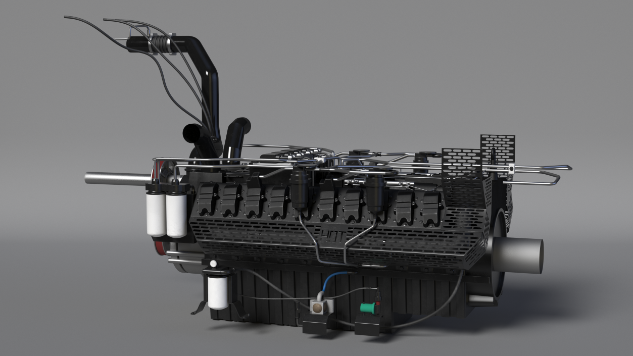 3D model Engine for Industrial Diesel Generator 2