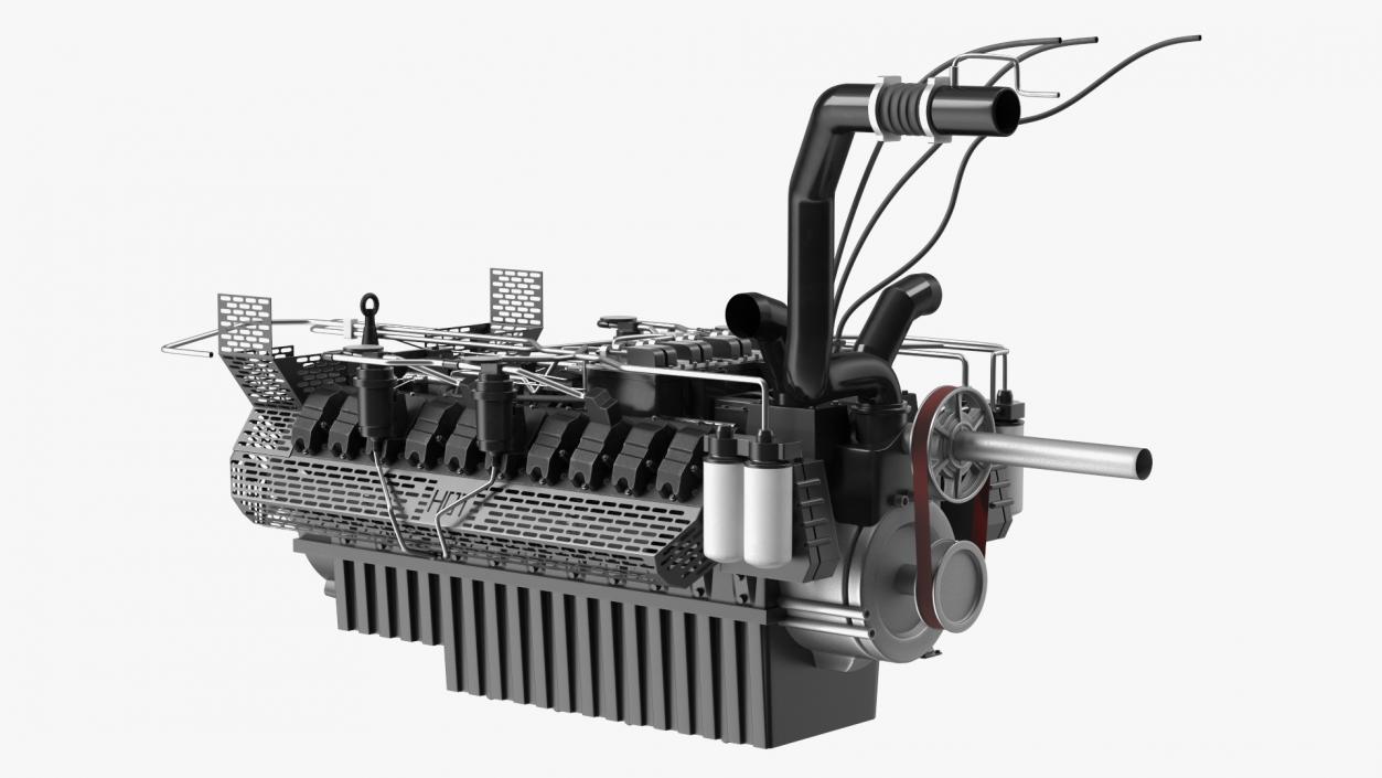 3D model Engine for Industrial Diesel Generator 2