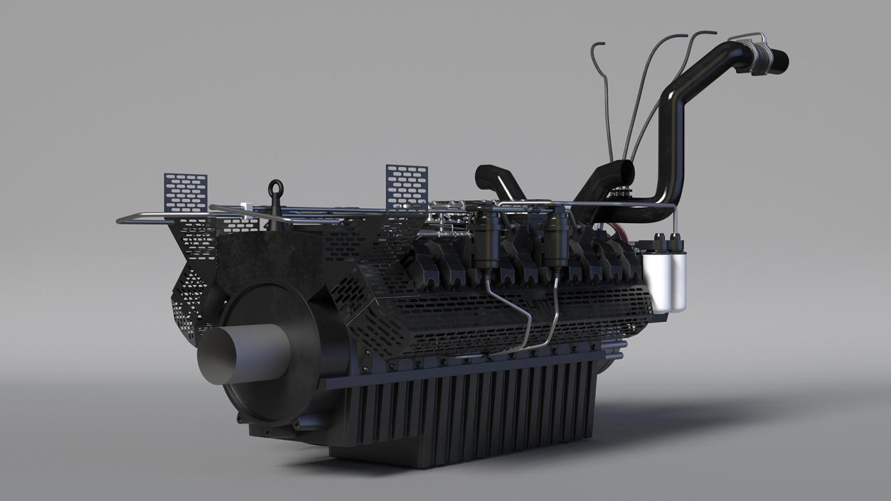 3D model Engine for Industrial Diesel Generator 2