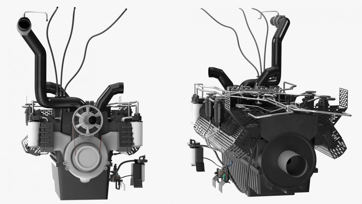 3D model Engine for Industrial Diesel Generator 2