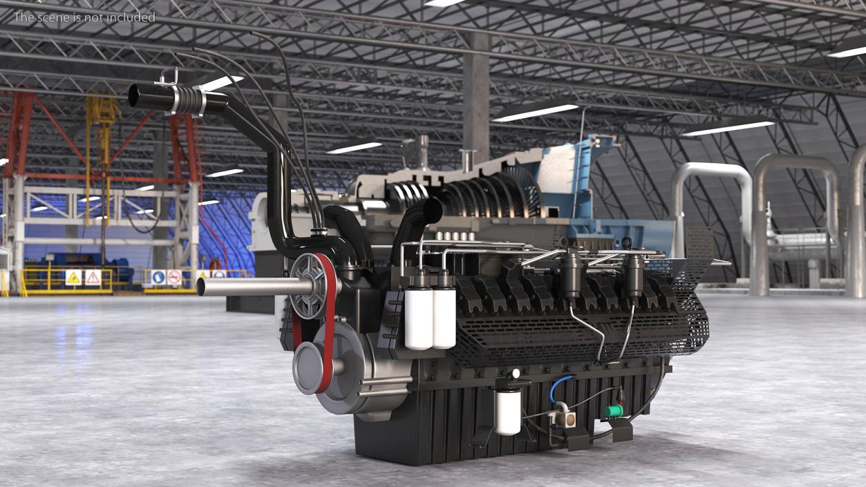 3D model Engine for Industrial Diesel Generator 2