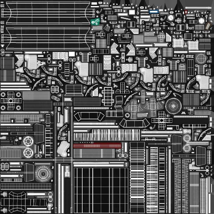 3D model Engine for Industrial Diesel Generator 2