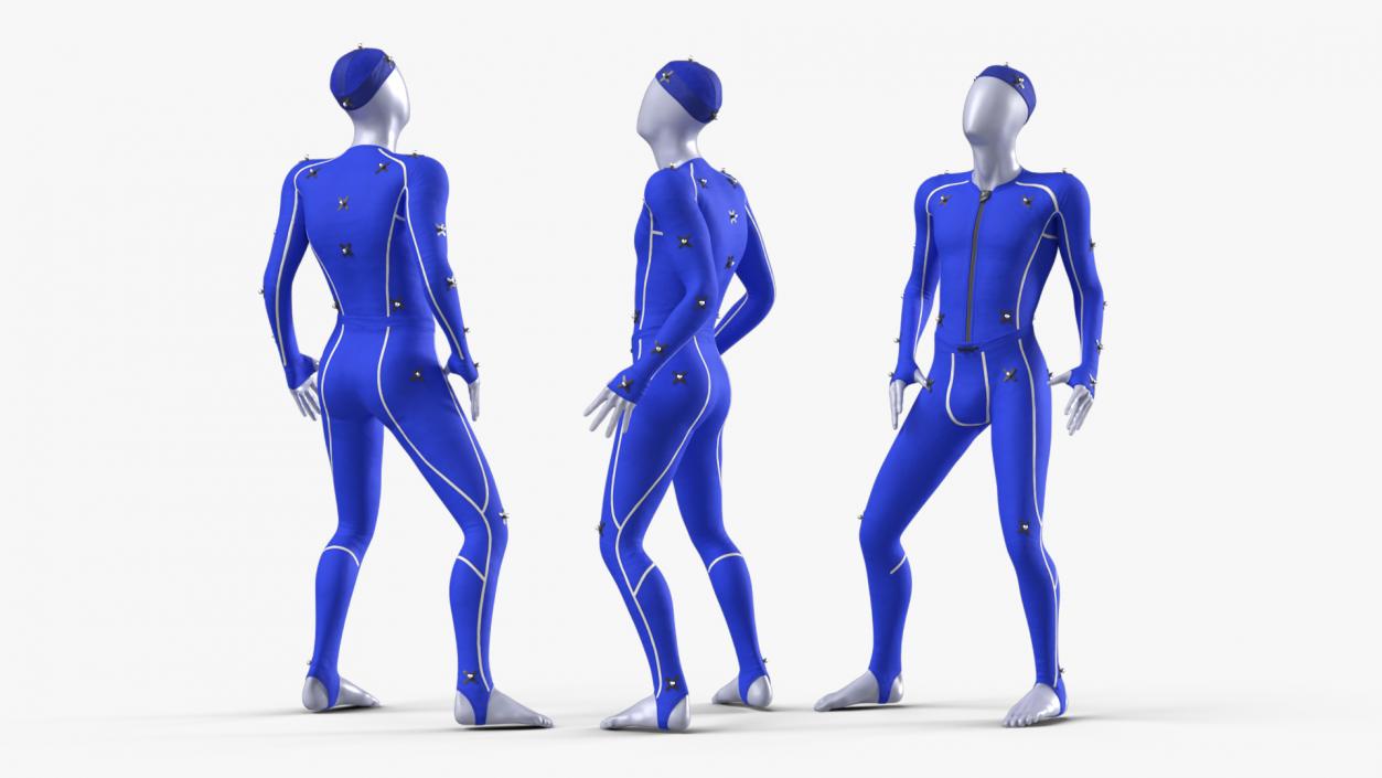 3D Motion Capture Suit Blue Rigged