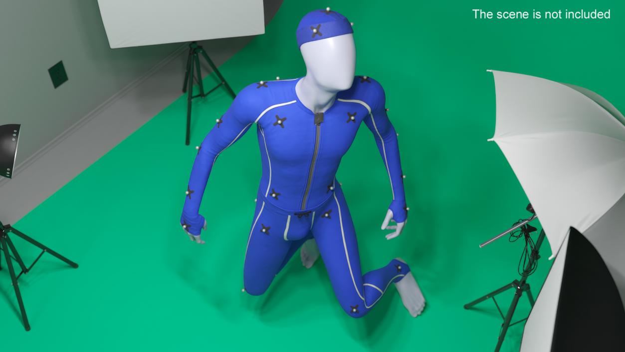 3D Motion Capture Suit Blue Rigged