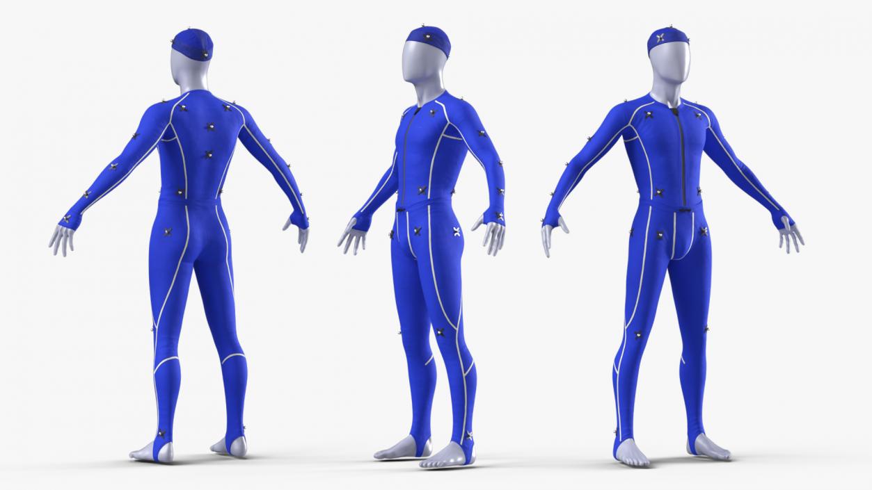 3D Motion Capture Suit Blue Rigged