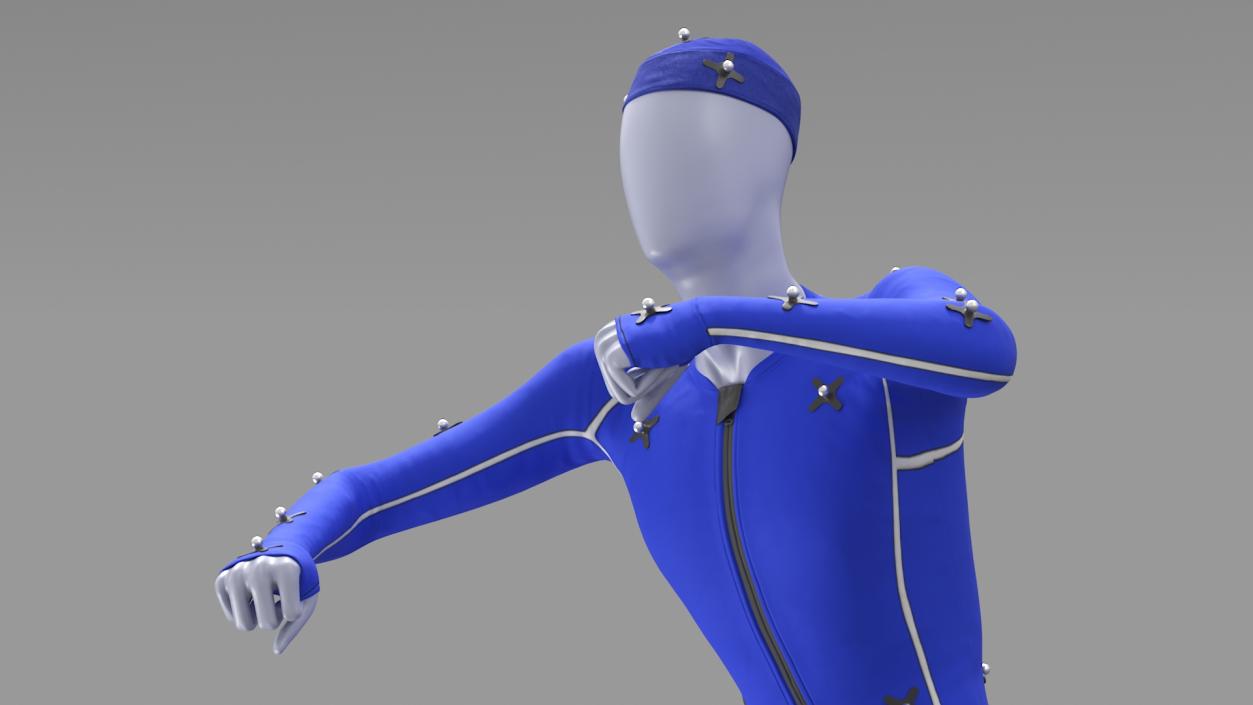 3D Motion Capture Suit Blue Rigged