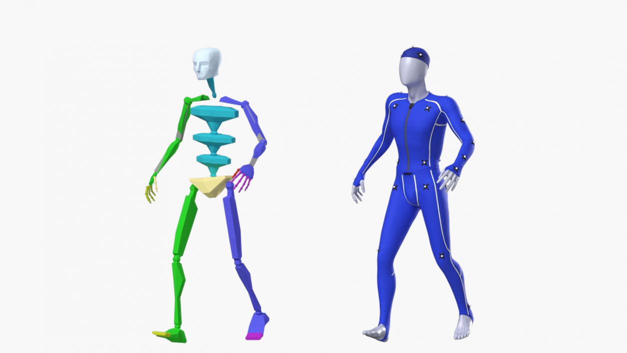 3D Motion Capture Suit Blue Rigged