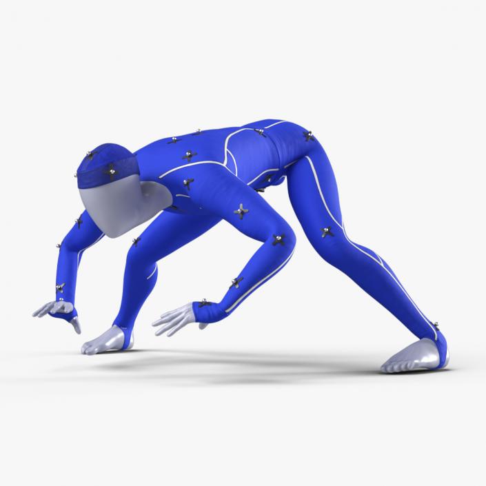 3D Motion Capture Suit Blue Rigged