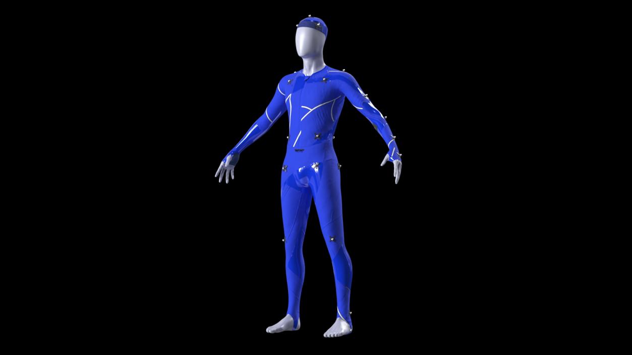 3D Motion Capture Suit Blue Rigged