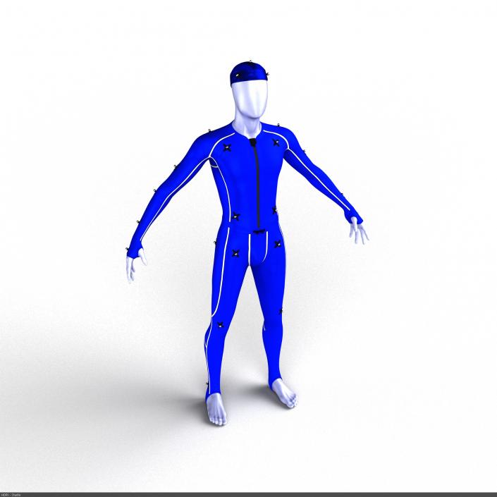 3D Motion Capture Suit Blue Rigged