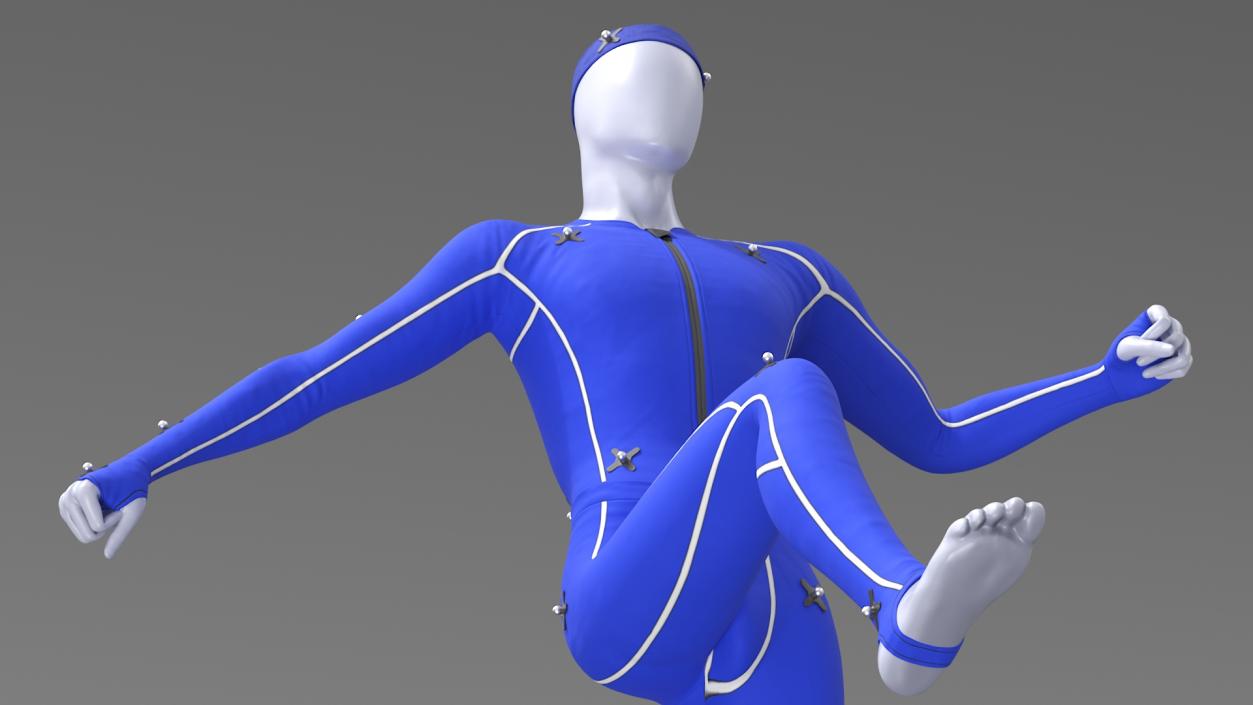 3D Motion Capture Suit Blue Rigged