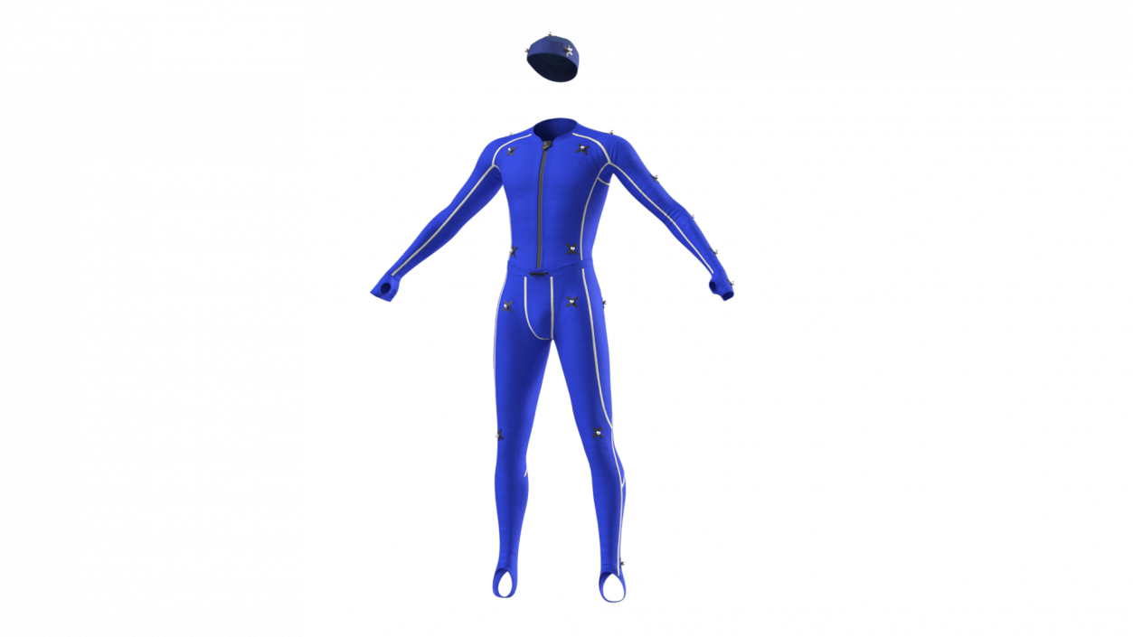 3D Motion Capture Suit Blue Rigged