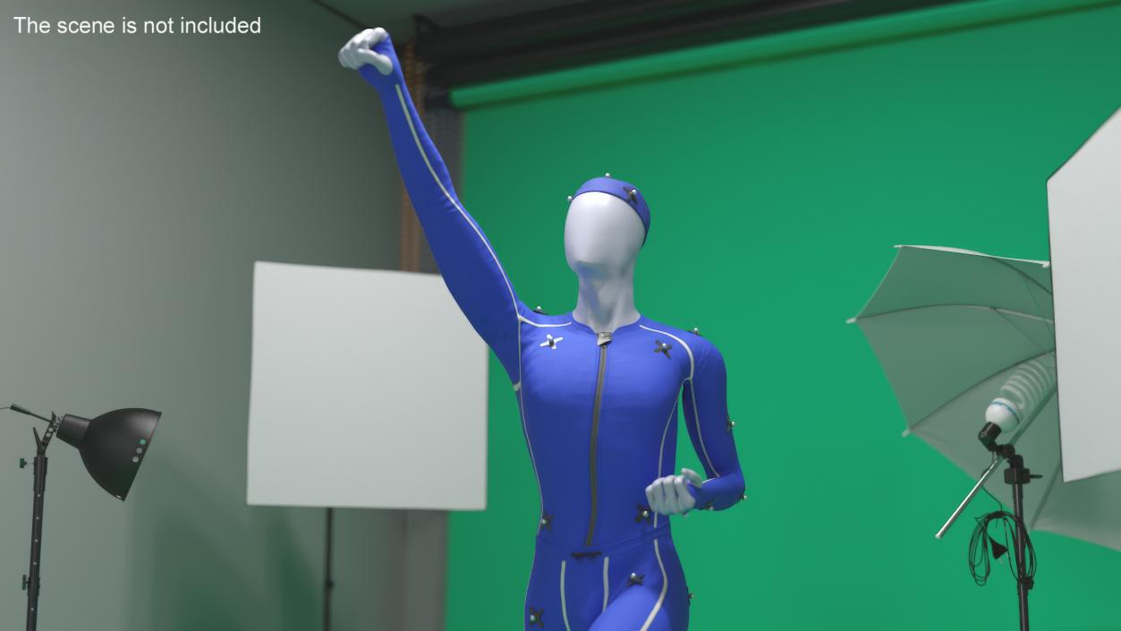 3D Motion Capture Suit Blue Rigged