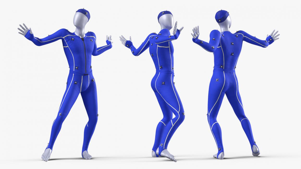 3D Motion Capture Suit Blue Rigged