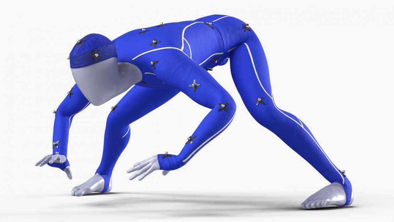 3D Motion Capture Suit Blue Rigged