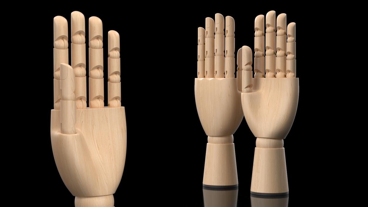 Mannequin Wooden Hand Light 3D