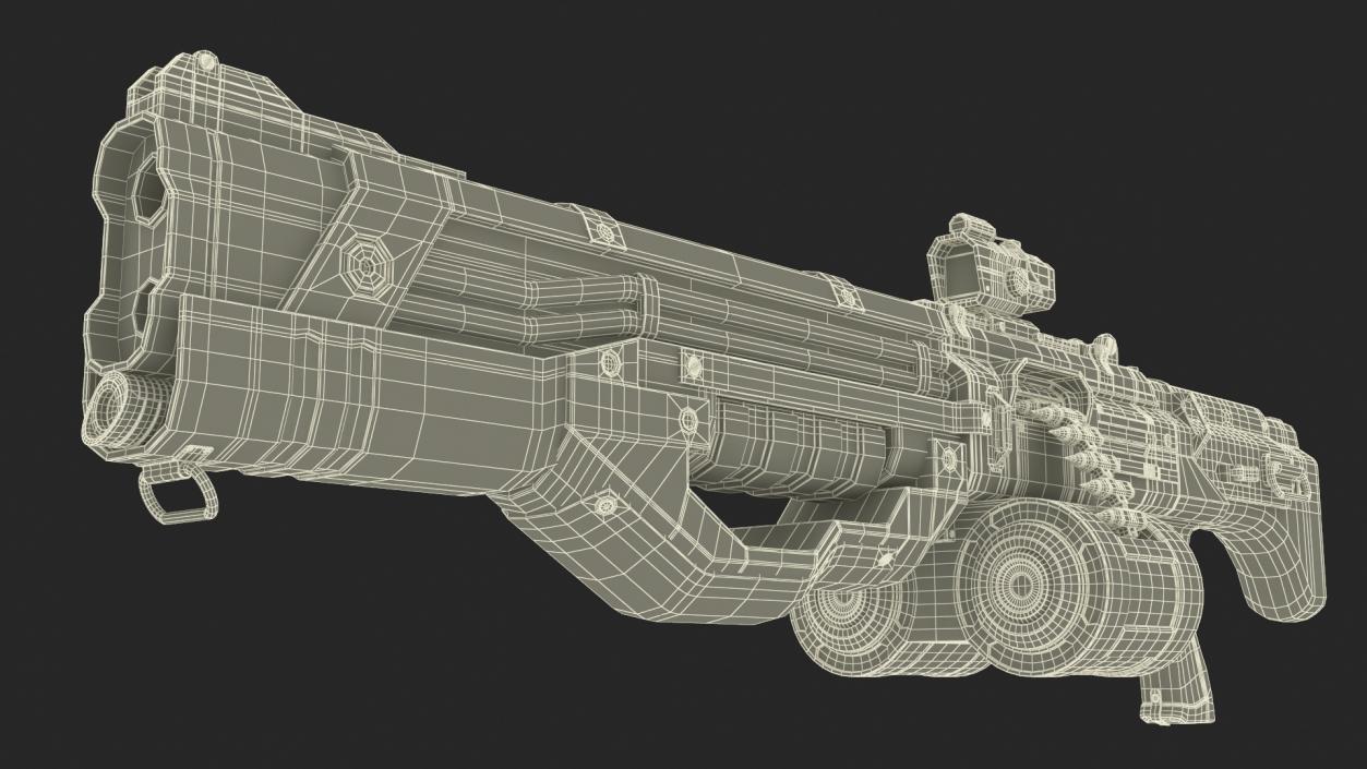 3D Used Sci Fi Machine Gun model