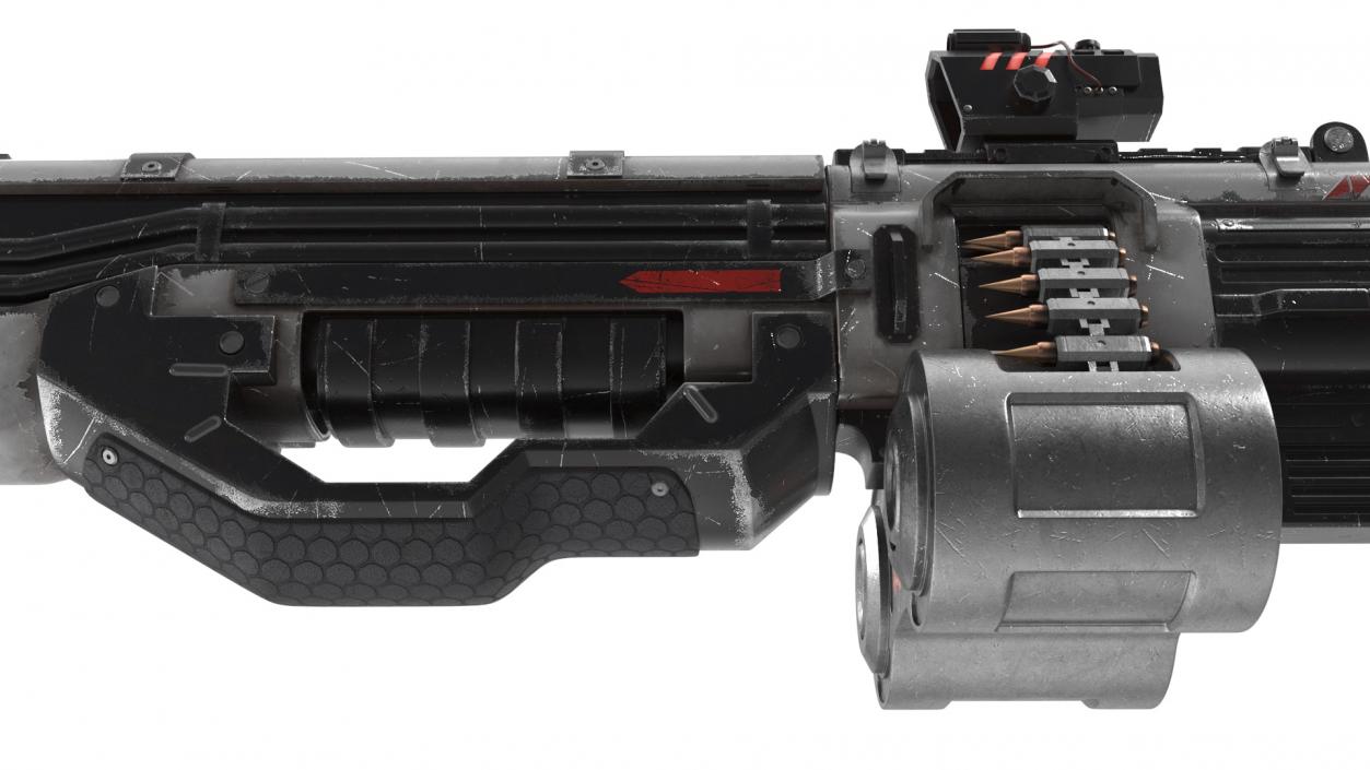 3D Used Sci Fi Machine Gun model