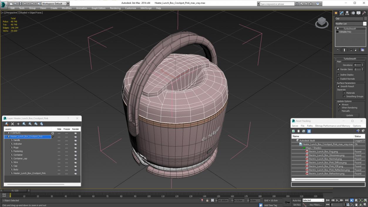 3D model Heater Lunch Box Crockpot Pink