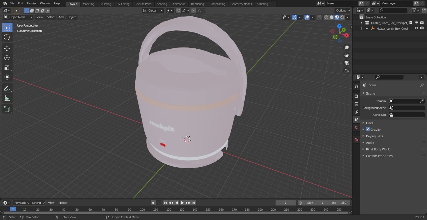 3D model Heater Lunch Box Crockpot Pink