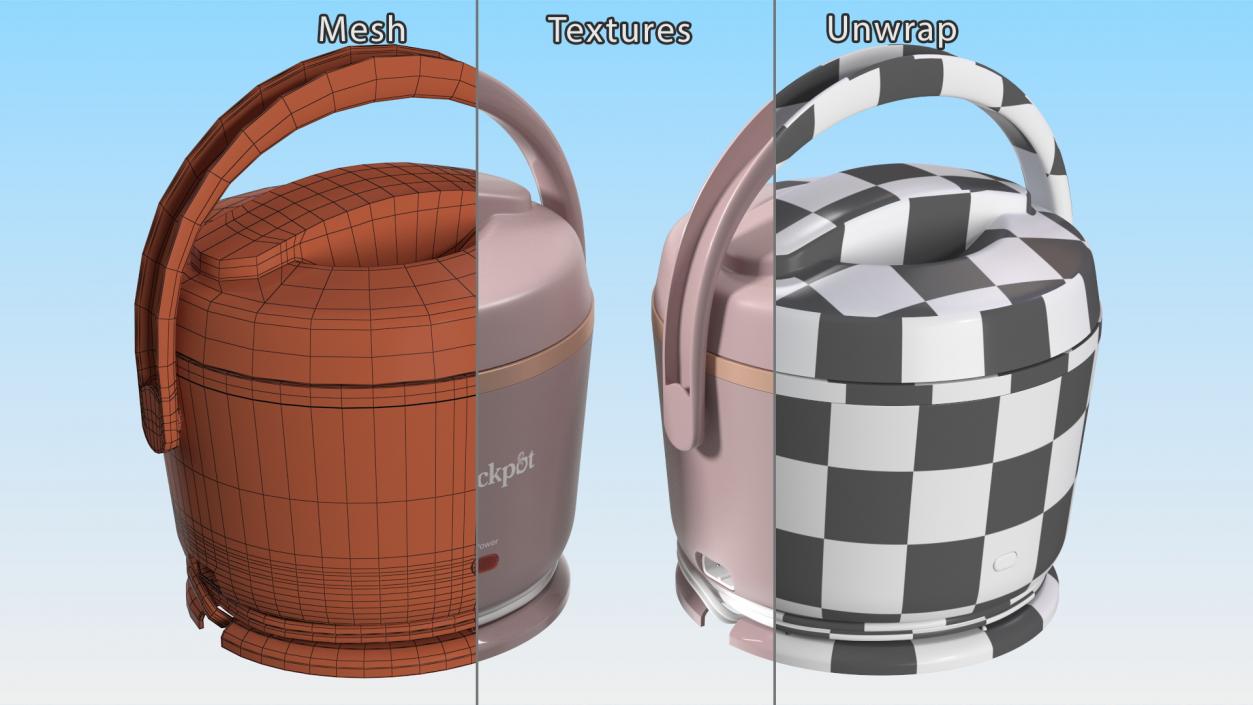 3D model Heater Lunch Box Crockpot Pink