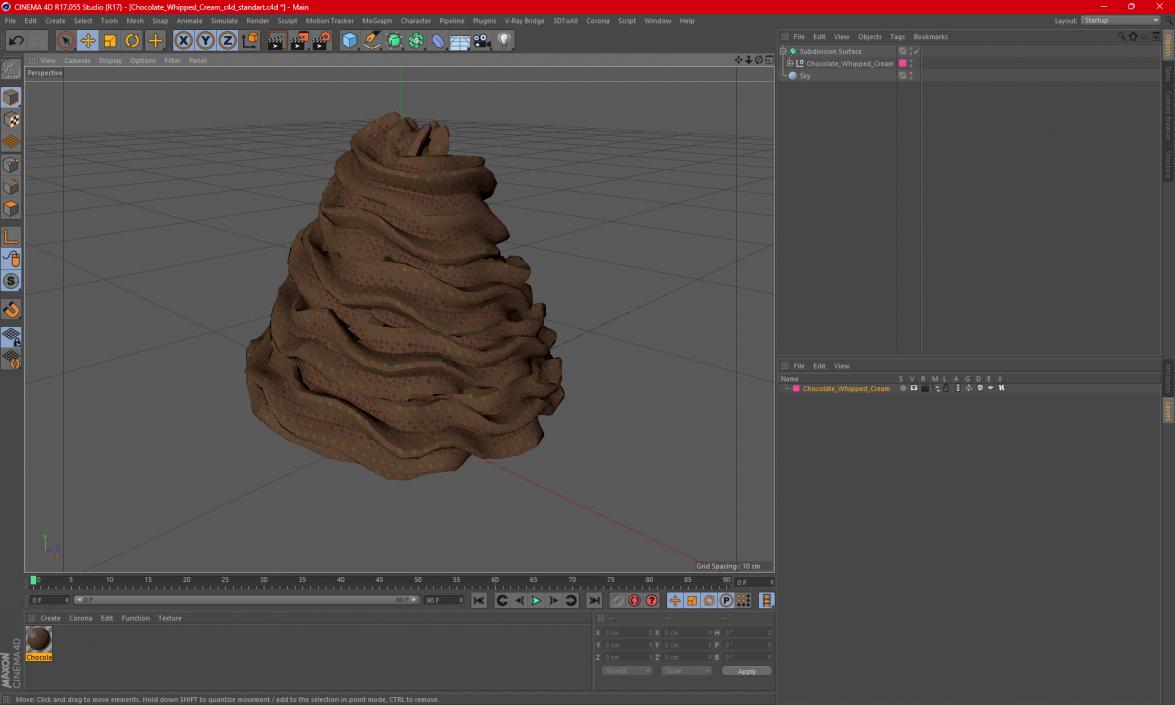 3D Chocolate Whipped Cream for 3D Print 2 model