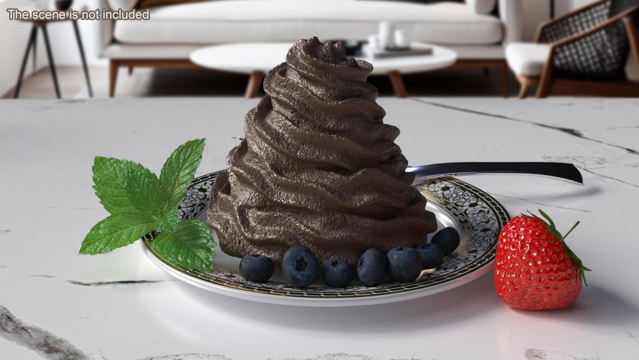 3D Chocolate Whipped Cream for 3D Print 2 model