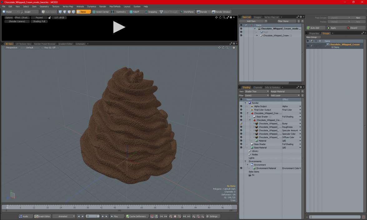 3D Chocolate Whipped Cream for 3D Print 2 model