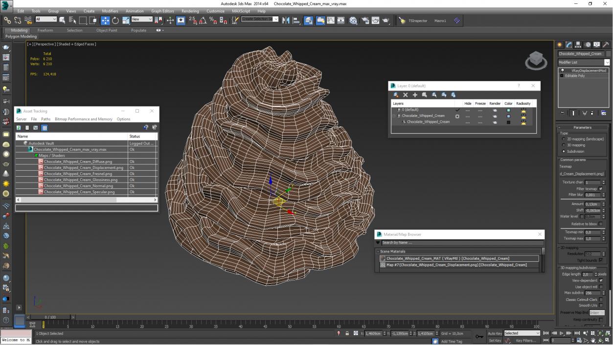 3D Chocolate Whipped Cream for 3D Print 2 model