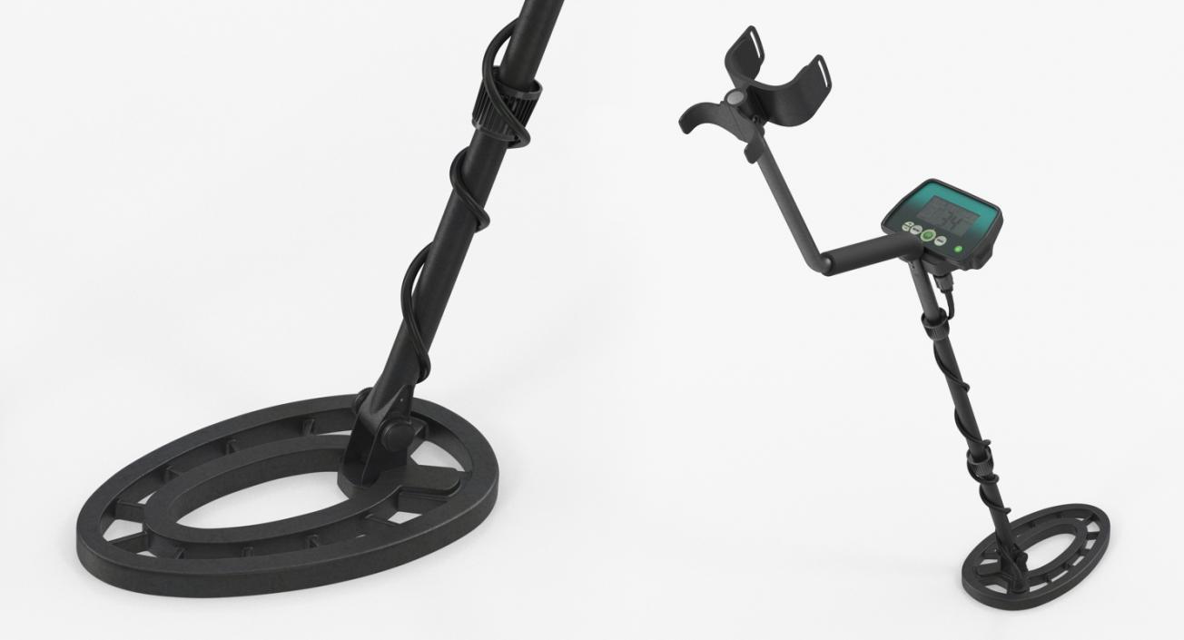 Man with Metal Detector Rigged for Cinema 4D 3D model