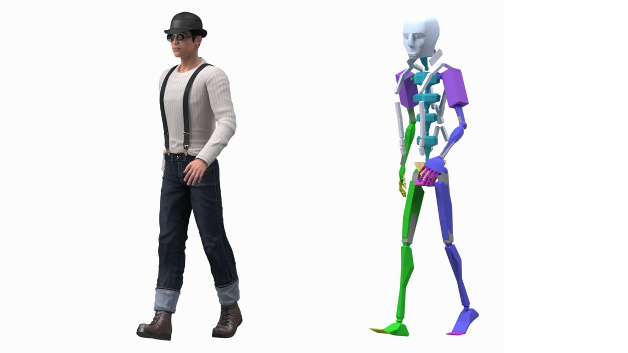 3D model Fashionable Chinese Man Rigged