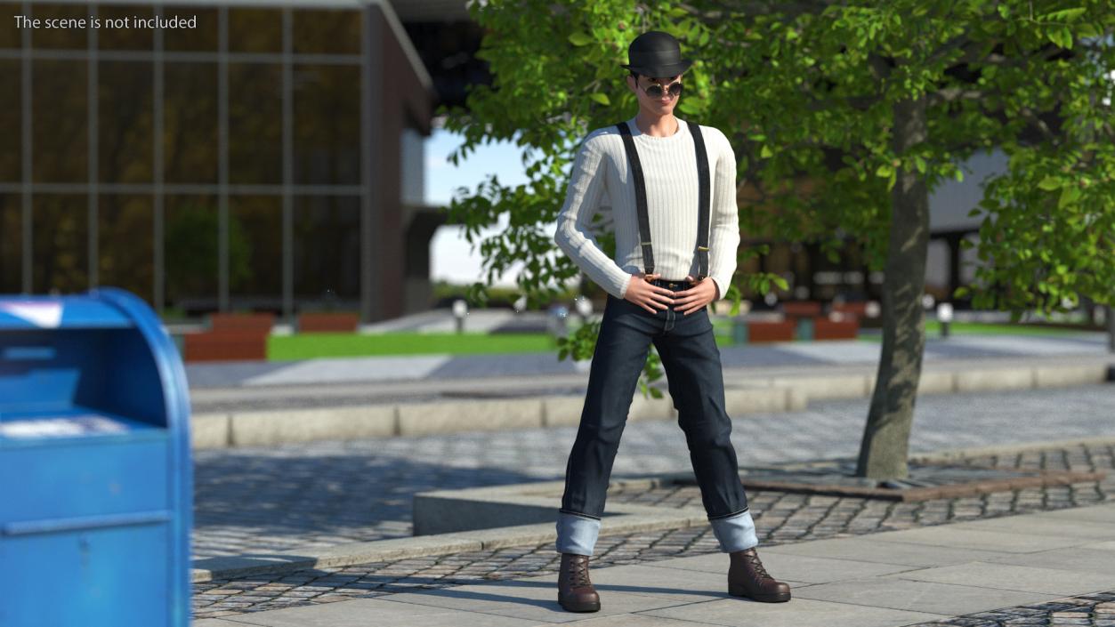 3D model Fashionable Chinese Man Rigged