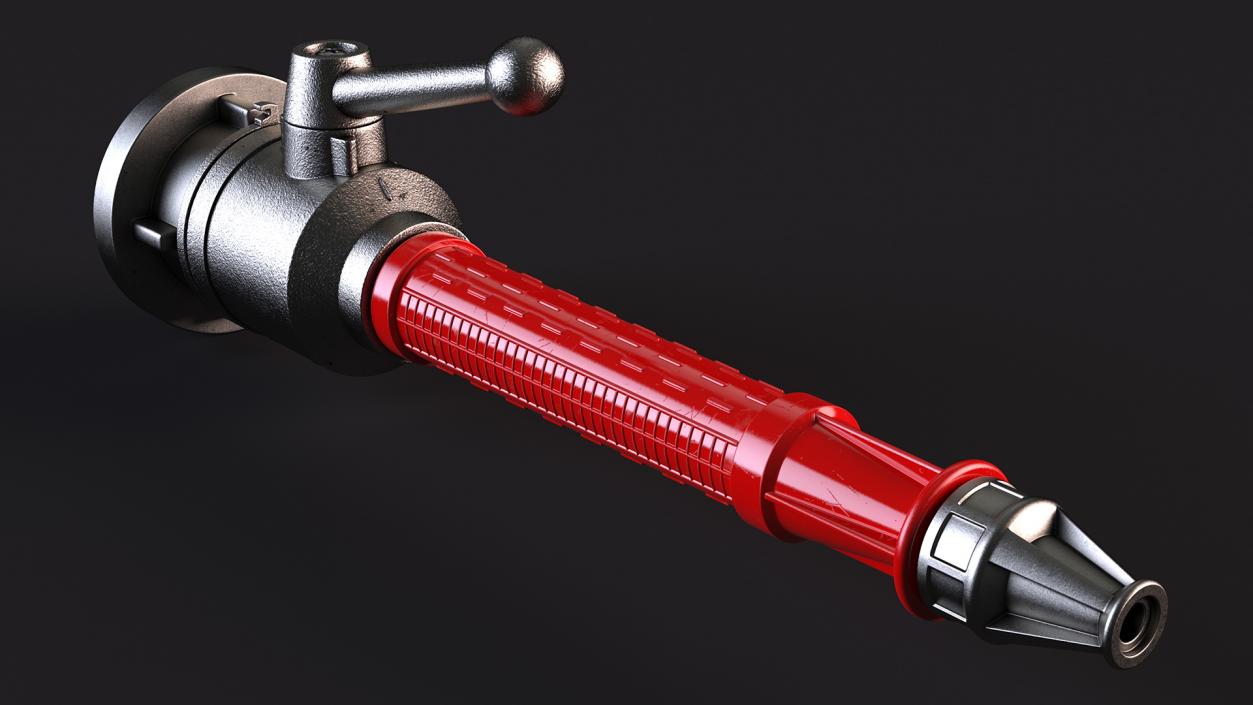 3D Plastic Fire Fighting Hose Nozzle model