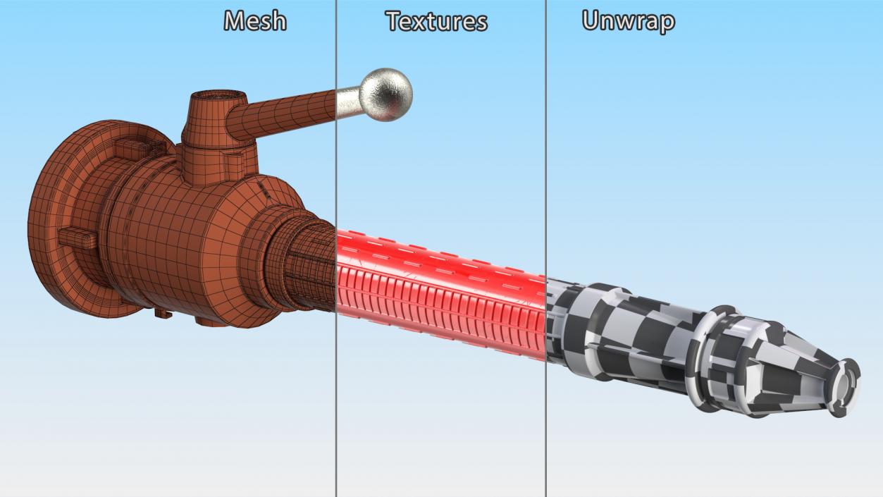 3D Plastic Fire Fighting Hose Nozzle model